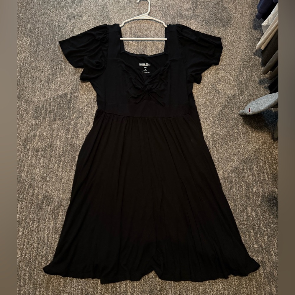 Torrid Skater Flutter Sleeve Black Dress, 1 14/16